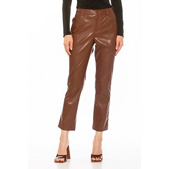 Women's ALEXIA ADMOR Mila Mid Rise Slim Fit Faux Leather Pants
