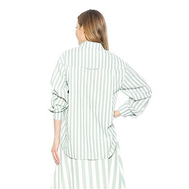Women's ALEXIA ADMOR Tammi Striped Oversized Boyfriend Shirt