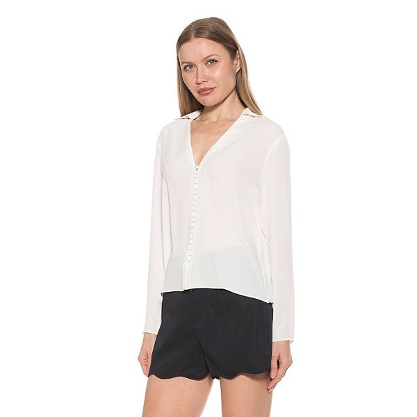 Women's ALEXIA ADMOR Lori Long Sleeve V-Neck Shirt