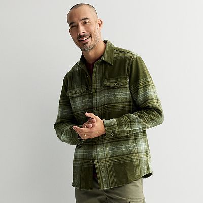 Men's Sonoma Goods For Life Heavyweight Flannel Long Sleeve Button-Down  Shirt