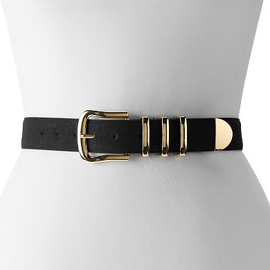 Women's Nine West Triple Metal Loop Harness Pant Belt