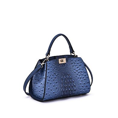 Mellow World Ozzie Ostrich Embossed 2-Compartment Crossbody Bag