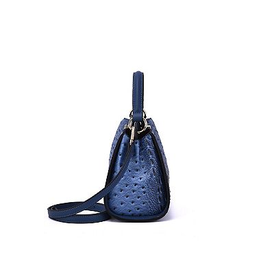 Mellow World Ozzie Ostrich Embossed 2-Compartment Crossbody Bag