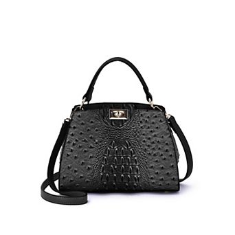 Mellow World Ozzie Ostrich Embossed 2-Compartment Crossbody Bag