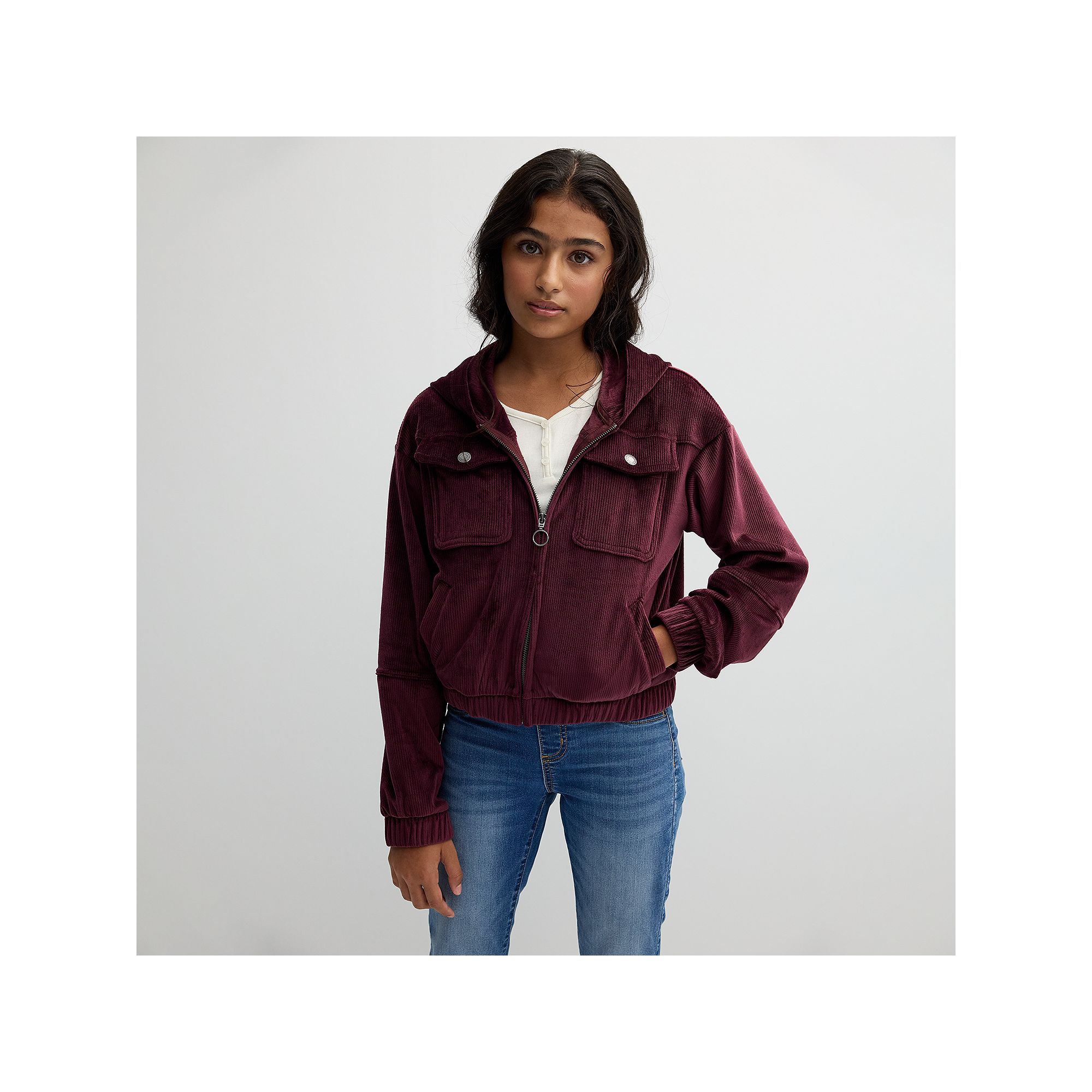 Girls 6-20 SO® Cozy Cord Bomber Jacket in Regular & Plus Size, Girls, Siz