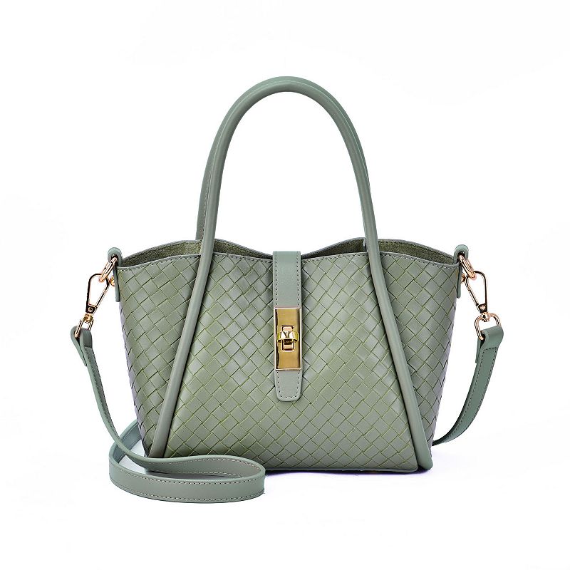 Mellow World Michelle Woven Embossed Crossbody Bag, Green