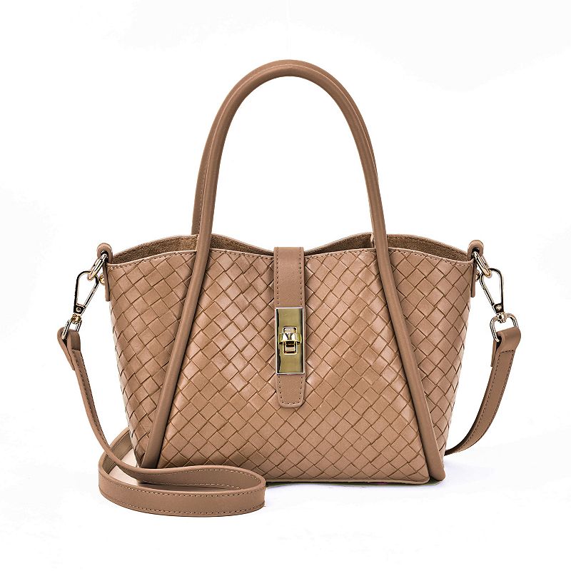 Mellow World Michelle Woven Embossed Crossbody Bag, Brown