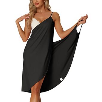 Women's Cover Ups Beach Seaside Summer Backless Spaghetti Strap Dress Sarongs Wrap