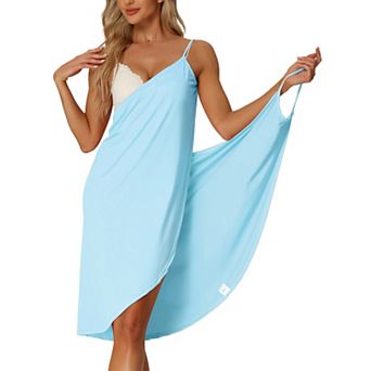 Women's Cover Ups Beach Seaside Summer Backless Spaghetti Strap Dress Sarongs Wrap