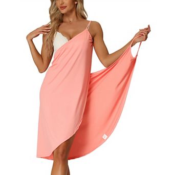 Women's Cover Ups Beach Seaside Summer Backless Spaghetti Strap Dress Sarongs Wrap