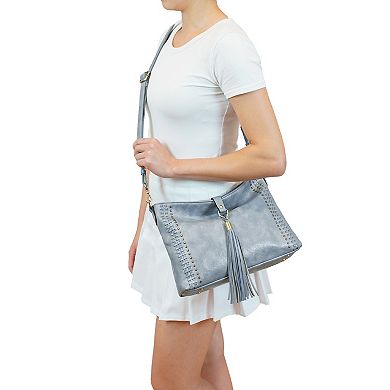 Mellow World Raven Whipstitch & Studded Crossbody Bag