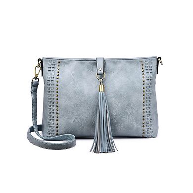 Mellow World Raven Whipstitch & Studded Crossbody Bag