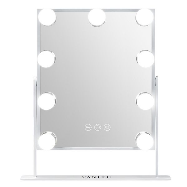 VANITII 9led Bulbs Hollywood Mirror With Lights 9.84''x11.81'' White
