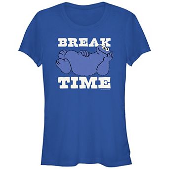 Juniors' Sesame Street Cookie Monster Break Time Graphic Tee