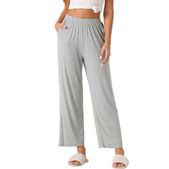 Women's Cotton Pajama Bottom Elastic Waist Wide Leg Straight Leg Sleep Pants