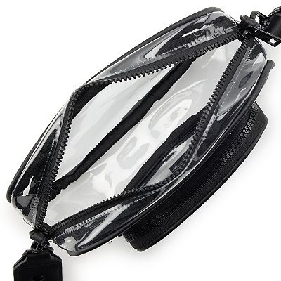NWT Madden Girl Clear x Black Mini Crossbody Bag Madden Girl N/S Clear Crossbody Bag With Pouch, Black, New  main image 3