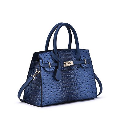 Mellow World Virginia Ostrich Pattern Satchel Bag