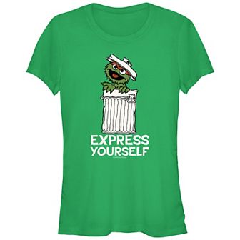 Juniors' Sesame Street Oscar Express Yourself Graphic Tee