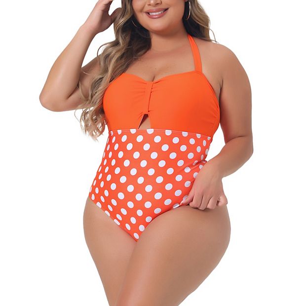 Orange plus size bathing suit best sale