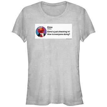 Juniors' Sesame Street Elmo's Tweet Graphic Tee