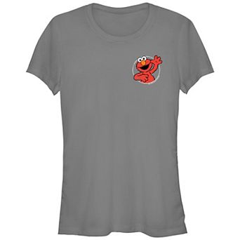 Juniors' Sesame Street Elmo's Happy Stamp Graphic Tee