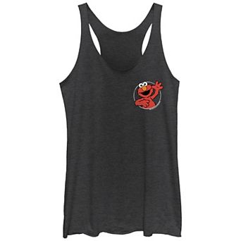 Juniors' Sesame Street Elmo's Happy Stamp Graphic Racerback Tank