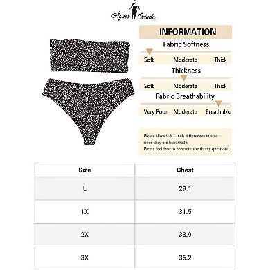 Plus Size Bikini For Women 2 Pieces Bandeau Bikini Swimsuits Off Shoulder High Waist Bathing Suit