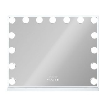 VANITII 15-led Bulbs Hollywood Mirror White with Lights Wall Mount USB Port