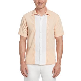 Men's Cubavera Colorblock Embroidered Short Sleeve Button-Down Shirt