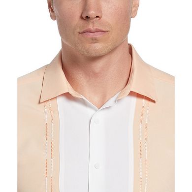 Men's Cubavera Colorblock Embroidered Short Sleeve Button-Down Shirt