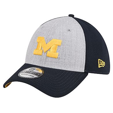 Men's New Era Heather Gray/Navy Michigan Wolverines Two-Tone 39THIRTY Flex Hat