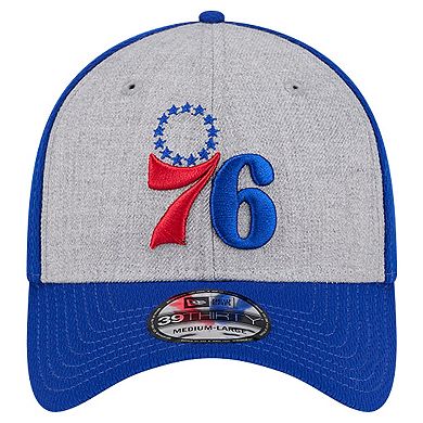 Men's New Era Heather Gray/Royal Philadelphia 76ers Two-Tone 39THIRTY Flex Hat