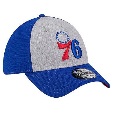 Men's New Era Heather Gray/Royal Philadelphia 76ers Two-Tone 39THIRTY Flex Hat