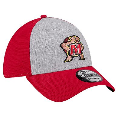Men's New Era Heather Gray/Red Maryland Terrapins Two-Tone 39THIRTY Flex Hat