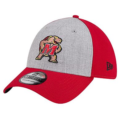 Men's New Era Heather Gray/Red Maryland Terrapins Two-Tone 39THIRTY Flex Hat
