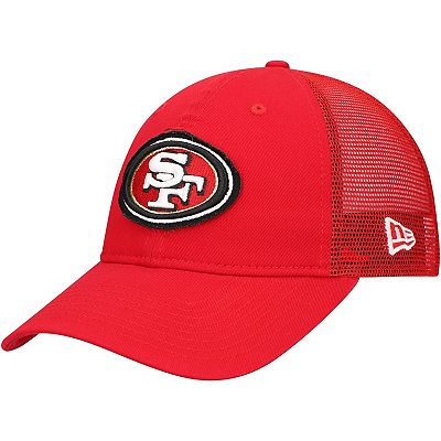 Men s New Era Scarlet San Francisco 49ers Game Day 9TWENTY Adjustable Trucker Hat