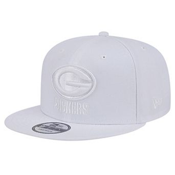 Men's New Era Green Bay Packers Main White on White 9FIFTY Snapback Hat
