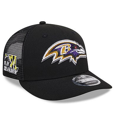 Men's New Era  Black Baltimore Ravens 2024 NFL Draft Low Profile Trucker 9FIFTY Adjustable Hat