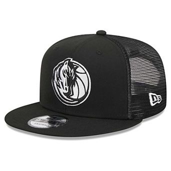 Men's New Era Black Dallas Mavericks Evergreen 9FIFTY Trucker Snapback Hat