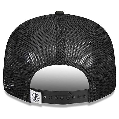 Men's New Era Black Dallas Mavericks Evergreen 9FIFTY Trucker Snapback Hat