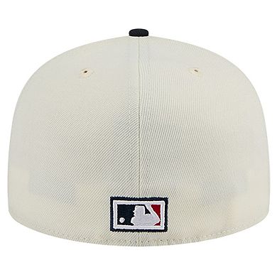 Men's New Era Cream California Angels Cooperstown Collection 1972 Chrome 59FIFTY Fitted Hat