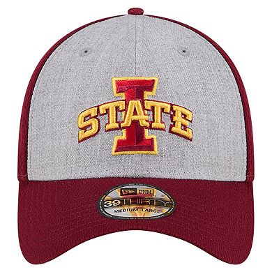 Men's New Era Heather Gray/Cardinal Iowa State Cyclones Two-Tone 39THIRTY Flex Hat