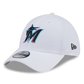 Men's New Era White Miami Marlins Evergreen 39THIRTY Flex Hat