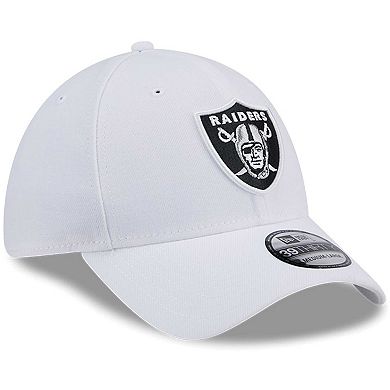 Men's New Era White Las Vegas Raiders Main 39THIRTY Flex Hat