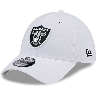 Men's New Era White Las Vegas Raiders Main 39THIRTY Flex Hat