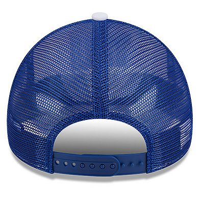 Men's New Era White/Royal New York Giants Court Sport Foam Front A-Frame 9FORTY Adjustable Trucker Hat