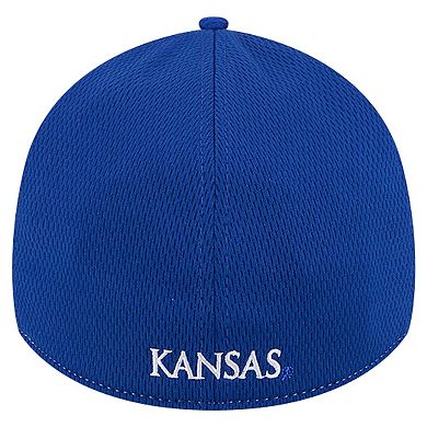 Men's New Era Heather Gray/Royal Kansas Jayhawks Two-Tone 39THIRTY Flex Hat