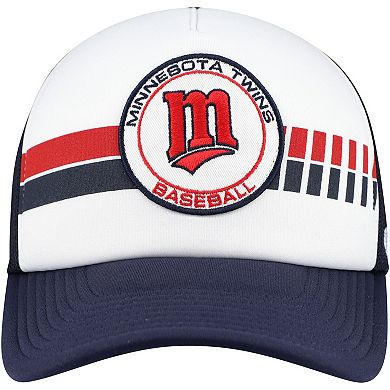 Men's '47 White/Navy Minnesota Twins Cooperstown Collection Wax Pack Express Trucker Adjustable Hat