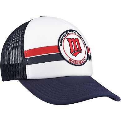 Men's '47 White/Navy Minnesota Twins Cooperstown Collection Wax Pack Express Trucker Adjustable Hat