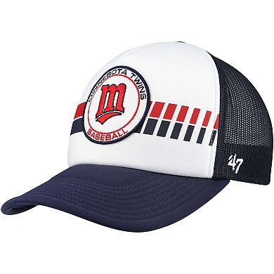 Men's '47 White/Navy Minnesota Twins Cooperstown Collection Wax Pack Express Trucker Adjustable Hat